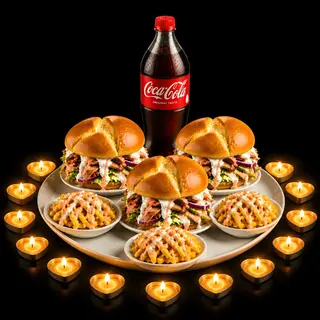 3  MENUS KEBABS RUSTICOS+1 LITRO COCA COLA