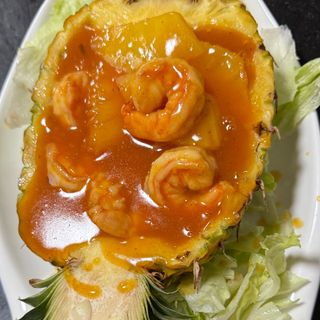 Langostinos Con Piña Natural Al Estilo Thai