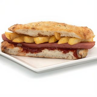 Perrito Americano con patatas fritas pequeñas