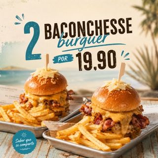 PROMO 2 HAMBURGUESAS DE BACON Y QUESO