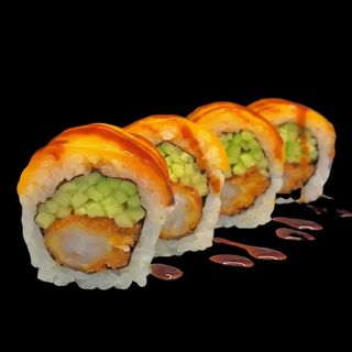 120.queso cheddar ebi roll
