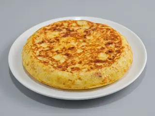 1/2 Tostada española tomate y tortilla de patata