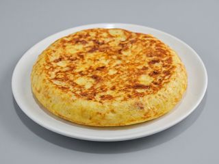 1/2 Tostada española tomate y tortilla de patata