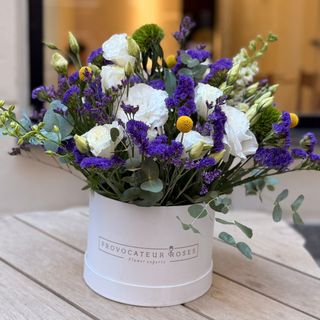 purple spring flower box