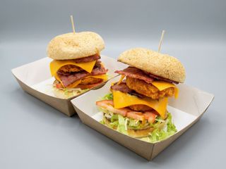 Hamburguesa de pollo crujiente MIEL y MOSTAZA 