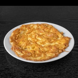 huevos revueltos con gambas