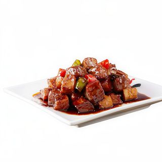 cerdo con salsa picante