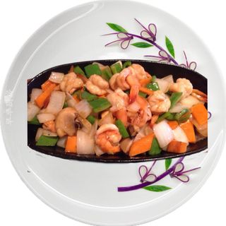 Gambas a la plancha volcán