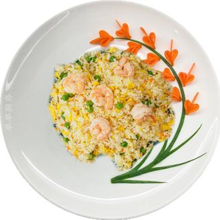 Arroz frito con gambas