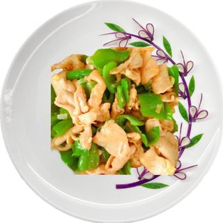 Pollo con pimientos verdes