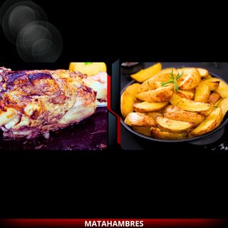 Dos (2) codillo de jamón con patatas asadas