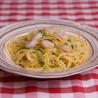 Spaghetti Aglio, Olio e Peperoncino y Gambas