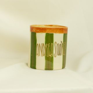 Vela vaso rayas verdes claras Andrea Suárez