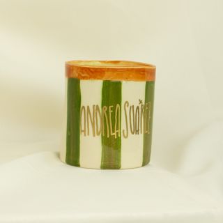 Vela vaso rayas verdes claras Andrea Suárez