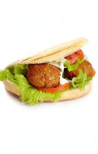 Pan de  pita falafel 
