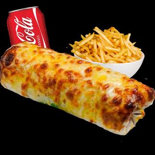 Menú rollo kebab gratinado solo carne