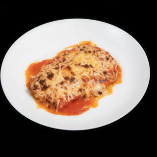 Berenjenas gratinadas con jamón y queso