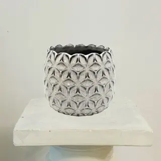 Maceta Stela Blanco/Gris