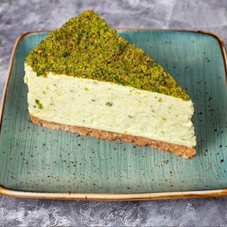 Cheesecake de queso sabor pistacho
