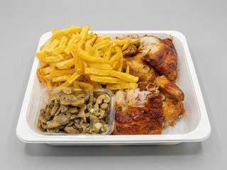 Pollo Con Champiñones y patatas