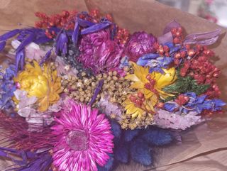 Bouquet flor seca colorido