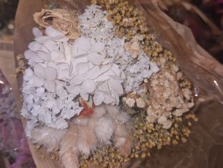 Bouquet flor seca blanco y crema