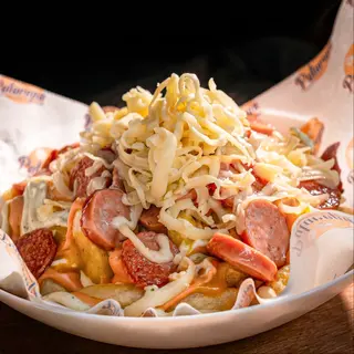 Salchipapas (ideales para compartir)