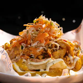 Papas locas de pollo mechado casero (ideales para compartir)