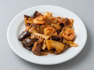 Gambas Con Bambú Y Setas Chinas