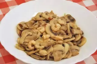 Gambas Con Champiñón 