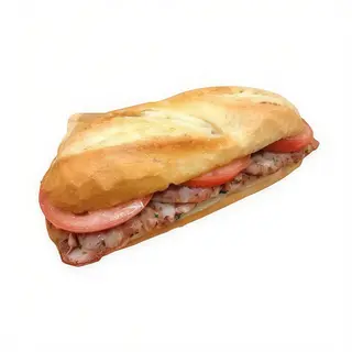 Bocadillo De Lomo Con Queso Y Tomate