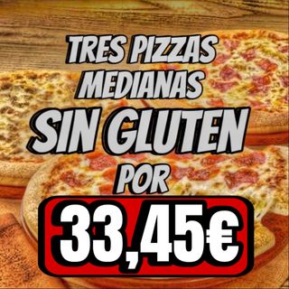 Triple En Pizzas medianas SIN GLUTEN