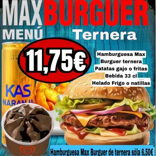 Menú MAX BURGUER de ternera