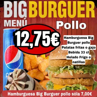 Menú BIG BURGUER de pollo