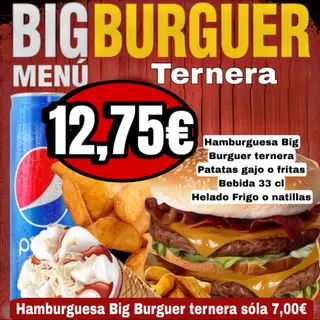 Menu BIG BURGUER de ternera