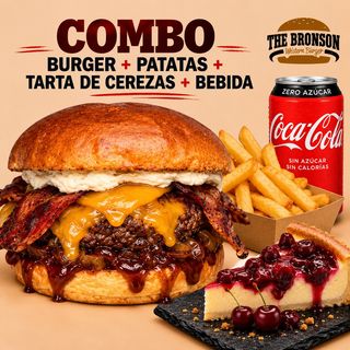 Combo-B2 200g Bronson + Patatas + Tarta de cerezas + Bebida