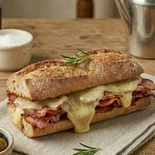 Bocadillo De Beicon Con Queso