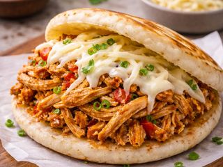 Arepa De Pollo Mechado Y Queso