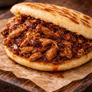 Arepa de Pulled Pork con Barbacoa