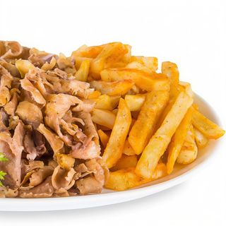Plato solo carne, patatas y queso