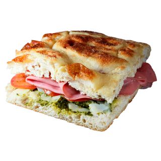 Focaccia Mortadela y Pesto