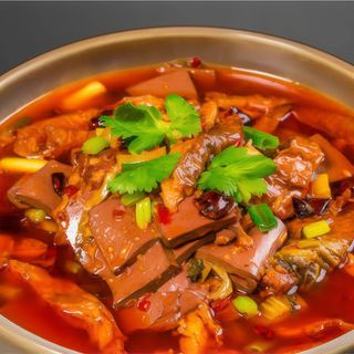 血旺肥肠 Intestino con sangre de Pato 