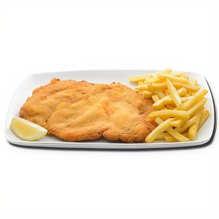 Pechuga De Pollo Empanada Con Patatas
