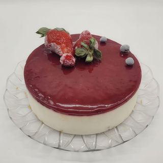 Tarta De Queso Con Frambuesa Y Base De Galletas (10 Porciones)