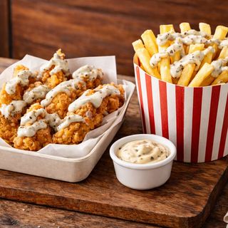 Finger trufati + patata frita trufada