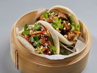 Pan Bao de Langostinos con Curry