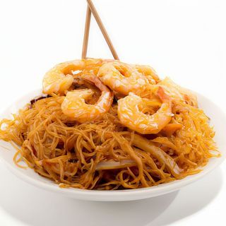 Fideos De Arroz Con Gambas