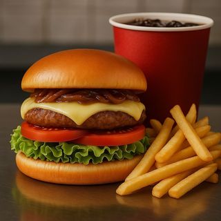 Menú Hamburguesa Con Queso 