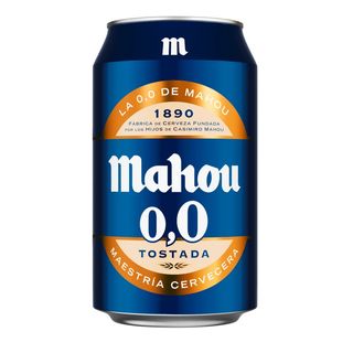 MAHOU Cerveza tostada 0.0 % alcohol lata 33 cl.