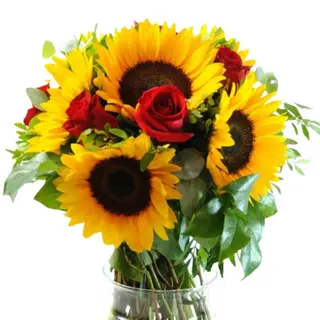 RAMO DE ROSAS Y GIRASOLES